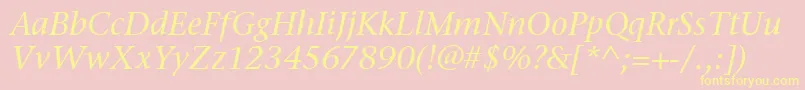 fuente StoneSerifItcMediumItalic – Fuentes Amarillas Sobre Fondo Rosa