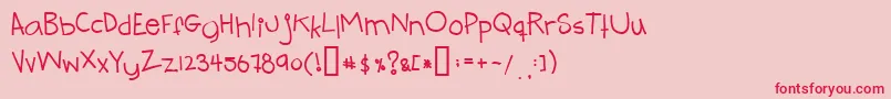 Teenage Font – Red Fonts on Pink Background