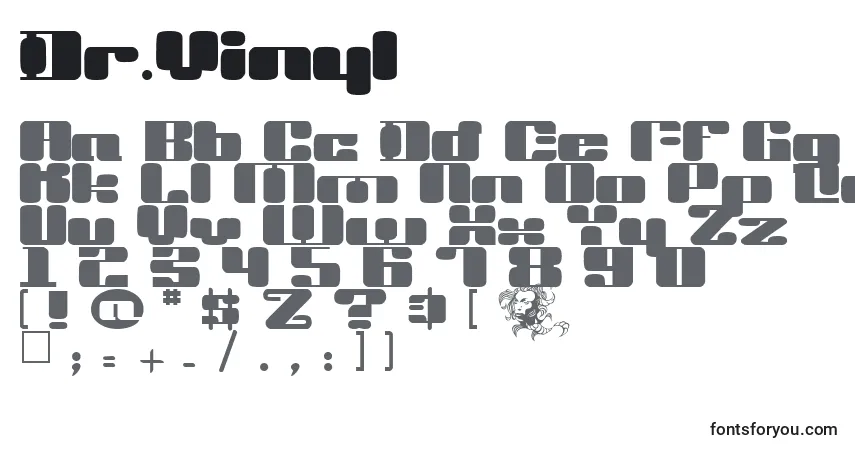 Schriftart Dr.Vinyl – Alphabet, Zahlen, spezielle Symbole