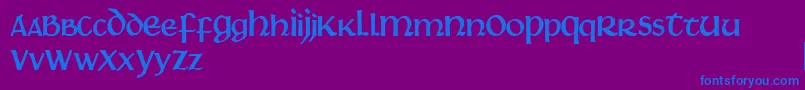 フォントMartel – 紫色の背景に青い文字