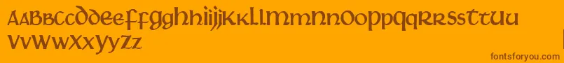 Martel-Schriftart – Braune Schriften auf orangefarbenem Hintergrund