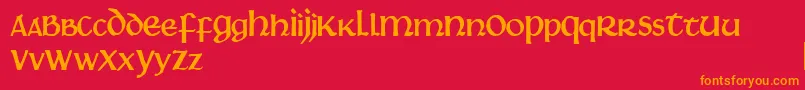 Fonte Martel – fontes laranjas em um fundo vermelho