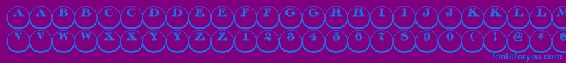 Discoserifdn3DRegular-Schriftart – Blaue Schriften auf violettem Hintergrund