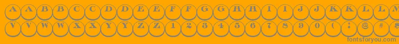 Discoserifdn3DRegular-Schriftart – Graue Schriften auf orangefarbenem Hintergrund