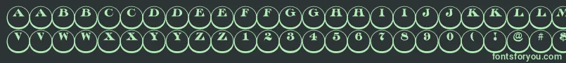 Fonte Discoserifdn3DRegular – fontes verdes em um fundo preto