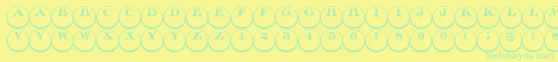 Czcionka Discoserifdn3DRegular – zielone czcionki na żółtym tle