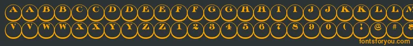 Discoserifdn3DRegular-Schriftart – Orangefarbene Schriften auf schwarzem Hintergrund