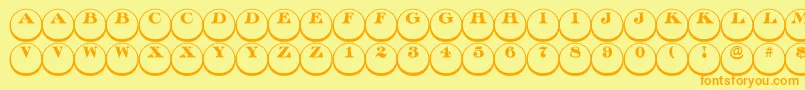 Więcej informacji o czcionce Discoserifdn3DRegular Czcionka Discoserifdn3DRegular – pomarańczowe czcionki na żółtym tle