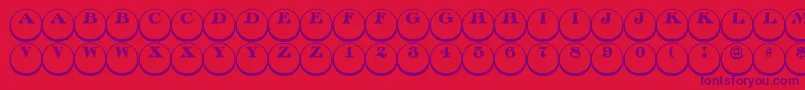 フォントDiscoserifdn3DRegular – 赤い背景に紫のフォント