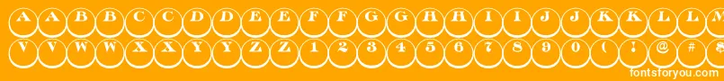 Fonte Discoserifdn3DRegular – fontes brancas em um fundo laranja