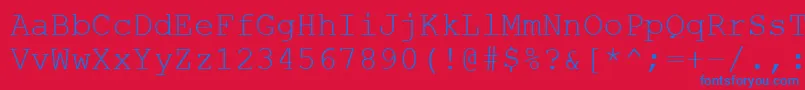 フォントCourierStylus – 赤い背景に青い文字