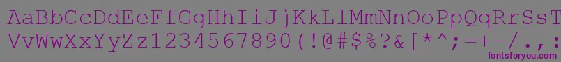 Fonte CourierStylus – fontes roxas em um fundo cinza