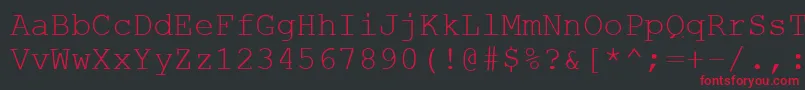 Fonte CourierStylus – fontes vermelhas em um fundo preto
