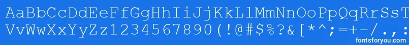 CourierStylus-fontti – valkoiset fontit sinisellä taustalla