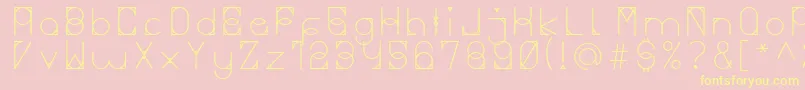 Mueeza Font – Yellow Fonts on Pink Background
