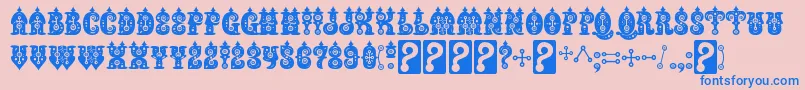 Fonte BuxoticRegular – fontes azuis em um fundo rosa