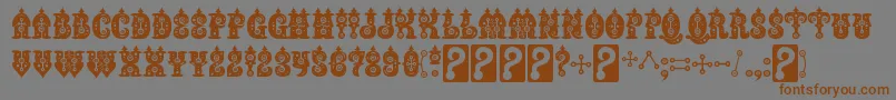 BuxoticRegular-Schriftart – Braune Schriften auf grauem Hintergrund