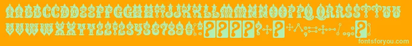 BuxoticRegular Font – Green Fonts on Orange Background