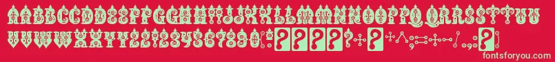 Czcionka BuxoticRegular – zielone czcionki na czerwonym tle