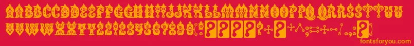 Шрифт BuxoticRegular – оранжевые шрифты на красном фоне