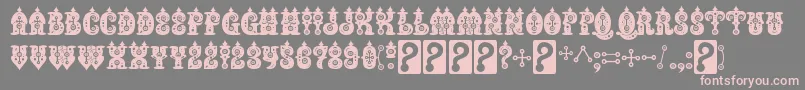 Fonte BuxoticRegular – fontes rosa em um fundo cinza