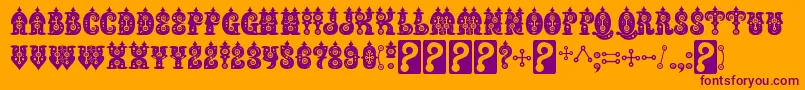 BuxoticRegular-Schriftart – Violette Schriften auf orangefarbenem Hintergrund