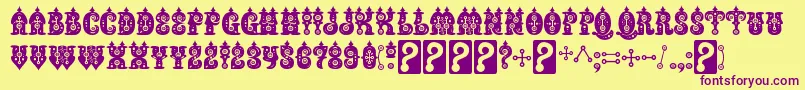 BuxoticRegular Font – Purple Fonts on Yellow Background