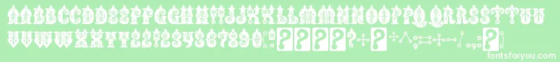 フォントBuxoticRegular – 緑の背景に白い文字