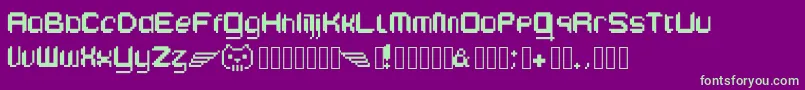 Edekasupertoll-Schriftart – Grüne Schriften auf violettem Hintergrund