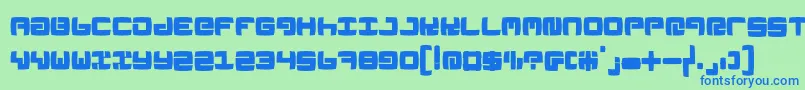 Linoleumk Font – Blue Fonts on Green Background