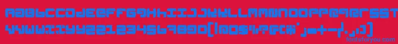 Linoleumk Font – Blue Fonts on Red Background