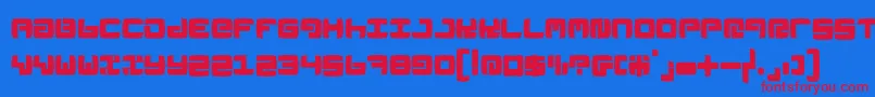 Linoleumk Font – Red Fonts on Blue Background