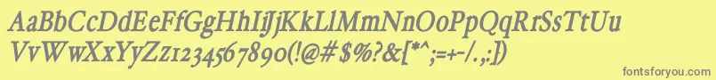 HollamediaevalBoldoblique Font – Gray Fonts on Yellow Background
