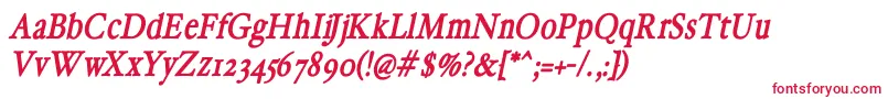 HollamediaevalBoldoblique Font – Red Fonts on White Background