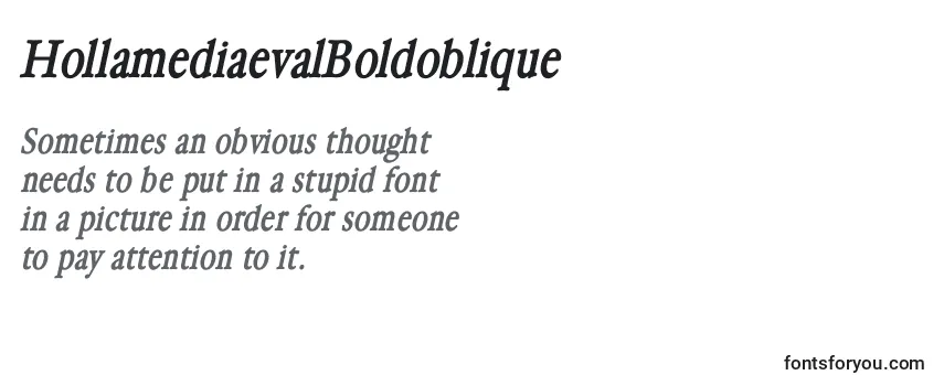 Review of the HollamediaevalBoldoblique Font