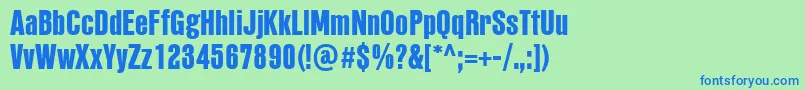 PffusionsansproHeavy Font – Blue Fonts on Green Background