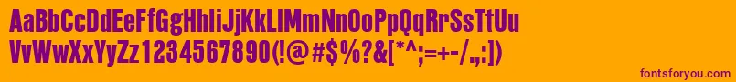 PffusionsansproHeavy Font – Purple Fonts on Orange Background