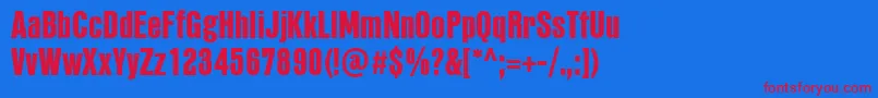 PffusionsansproHeavy Font – Red Fonts on Blue Background