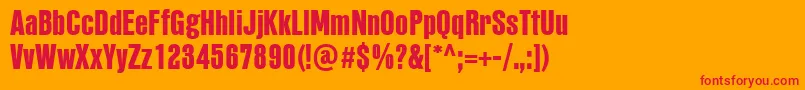 PffusionsansproHeavy Font – Red Fonts on Orange Background