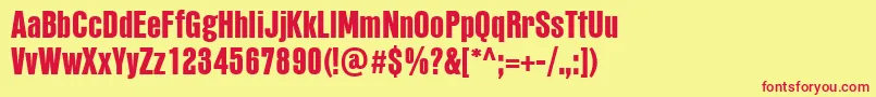 PffusionsansproHeavy Font – Red Fonts on Yellow Background