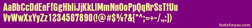 PffusionsansproHeavy Font – Yellow Fonts on Purple Background