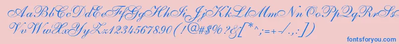 SarahallegrodbNormal-Schriftart – Blaue Schriften auf rosa Hintergrund