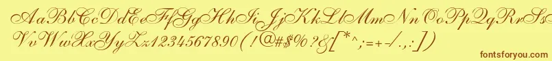 SarahallegrodbNormal Font – Brown Fonts on Yellow Background