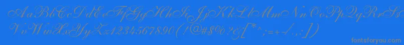 SarahallegrodbNormal-Schriftart – Graue Schriften auf blauem Hintergrund