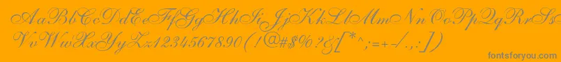 SarahallegrodbNormal-Schriftart – Graue Schriften auf orangefarbenem Hintergrund