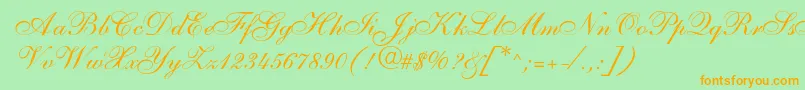 SarahallegrodbNormal Font – Orange Fonts on Green Background