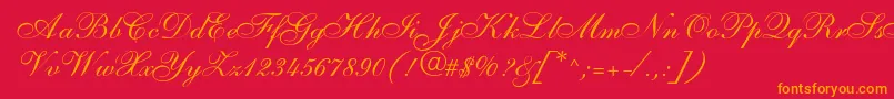 SarahallegrodbNormal Font – Orange Fonts on Red Background