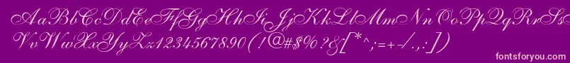 SarahallegrodbNormal Font – Pink Fonts on Purple Background