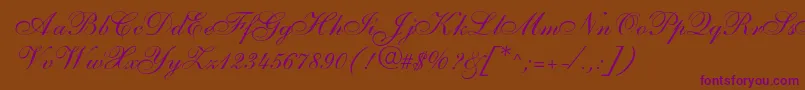 SarahallegrodbNormal Font – Purple Fonts on Brown Background