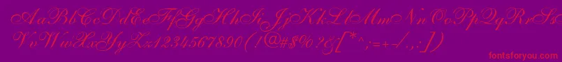 SarahallegrodbNormal Font – Red Fonts on Purple Background